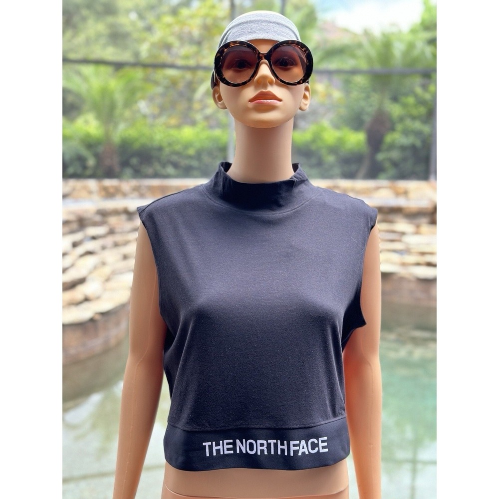 The North Face Coordinates Cropped Tank Top for Women, Size L - Black Activewear